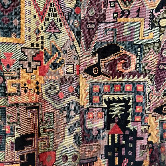 George Simonton Vintage Aztec Tapestry Print Button Front Blazer Size 4 - Picture 7 of 13